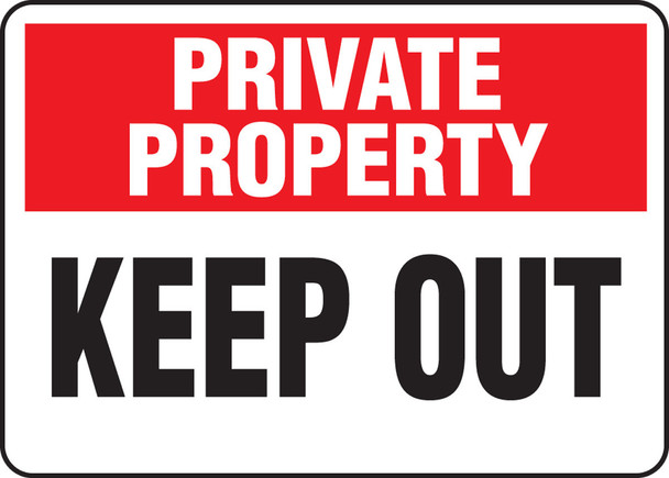 Private Property Safety Sign: Keep Out 10" x 14" Aluma-Lite 1/Each - MATR965XL