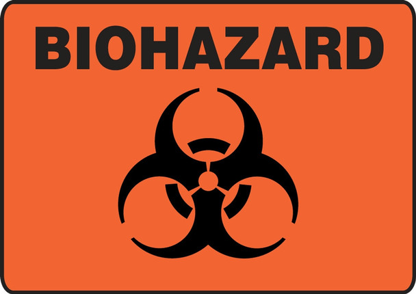 Safety Sign: Biohazard 7" x 10" Plastic / - MBHZ527VP