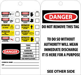 TAGS, CHEMICAL ID, 6X3, UNRIP VINYL, 25/PK