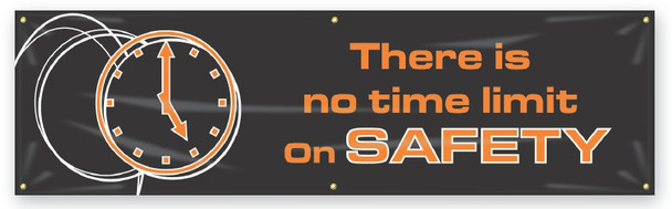 Safety Banners: There Is No Time Limit On Safety 28" x 8-ft 1/Each - MBR973