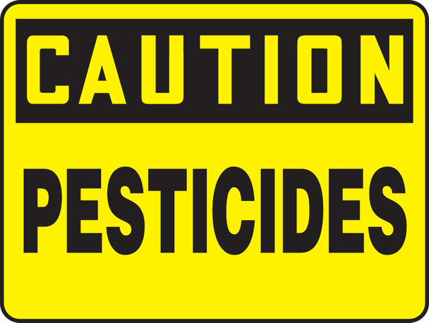 OSHA Caution Safety Signs: Pesticides 10" x 14" Adhesive Vinyl 1/Each - MCAW614VS