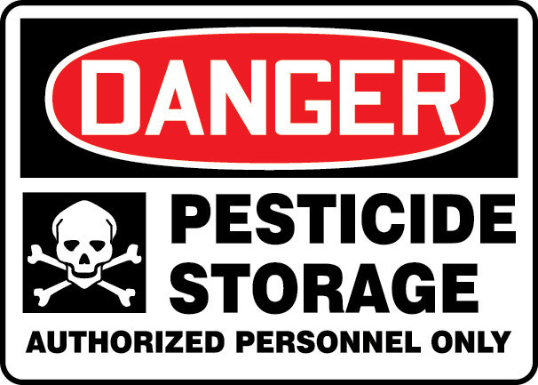 OSHA Danger Safety Sign: Pesticide Storage - Authorized Personnel Only 7" x 10" Plastic 1/Each - MCHD103VP