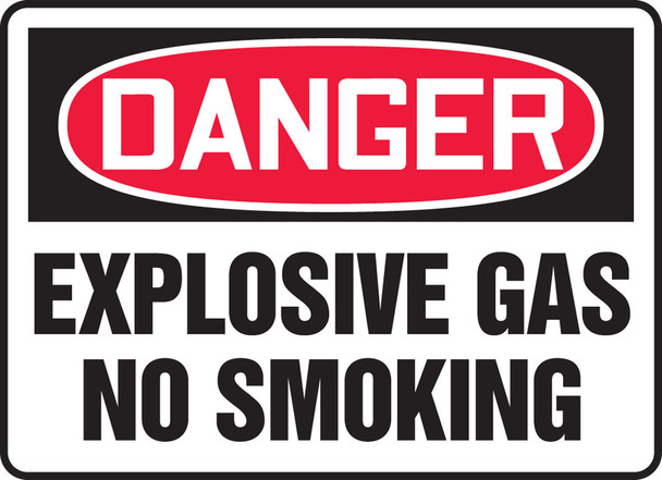 OSHA Danger Safety Sign: Explosive Gas - No Smoking 7" x 10" Accu-Shield 1/Each - MCHG058XP