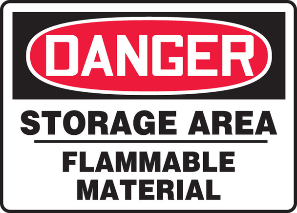 OSHA Danger Safety Sign: Storage Area - Flammable Material 10" x 14" Aluminum 1/Each - MCHG074VA