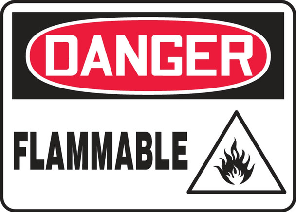 OSHA Danger Safety Sign: Flammable (Graphic) 7" x 10" Aluminum 1/Each - MCHG092VA