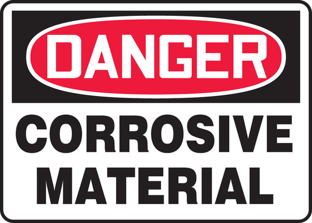 OSHA Danger Safety Sign: Corrosive Material 7" x 10" Accu-Shield 1/Each - MCHL004XP