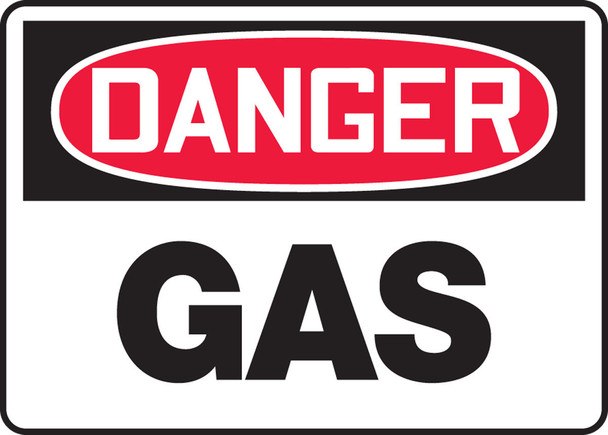 OSHA Danger Safety Sign: Gas 10" x 14" Aluma-Lite 1/Each - MCHL019XL