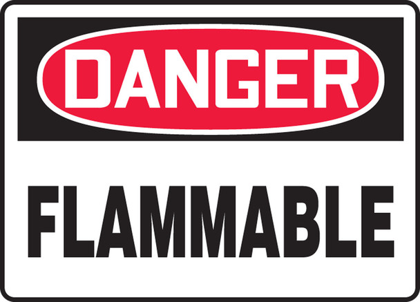 OSHA Danger Safety Sign: Flammable English 14" x 20" Dura-Plastic 1/Each - MCHL069XT