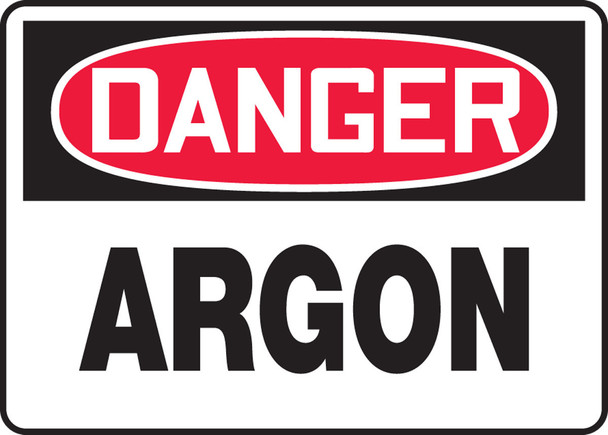 OSHA Danger Safety Sign: Argon English 10" x 14" Aluma-Lite 1/Each - MCHL112XL