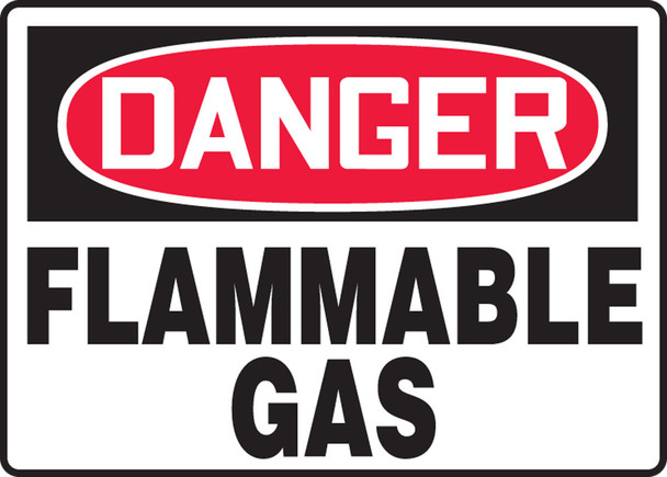 OSHA Danger Safety Sign: Flammable Gas 7" x 10" Accu-Shield 1/Each - MCHL152XP