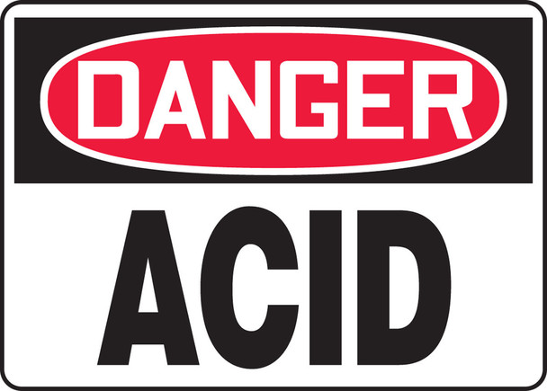 OSHA Danger Safety Sign: Acid English 7" x 10" Aluma-Lite 1/Each - MCHL189XL