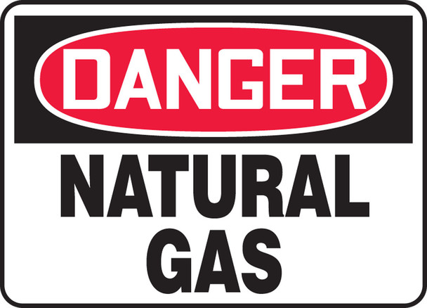 OSHA Danger Safety Sign: Natural Gas 10" x 14" Adhesive Vinyl 1/Each - MCHL202VS
