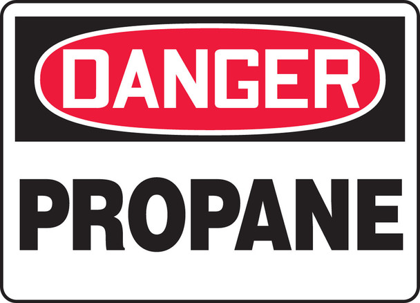 OSHA Danger Safety Sign: Propane 10" x 14" Adhesive Dura-Vinyl / - MCHL206XV