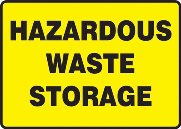 Safety Sign: Hazardous Waste Storage 7" x 10" Adhesive Dura-Vinyl 1/Each - MCHL566XV