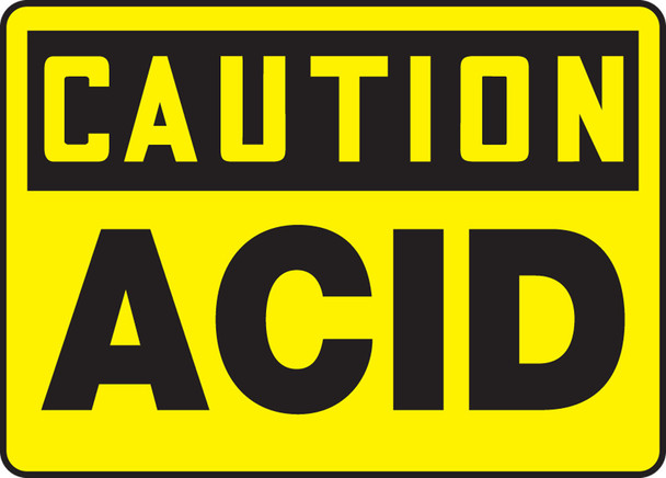 OSHA Caution Safety Sign: Acid 10" x 14" Aluminum 1/Each - MCHL602VA
