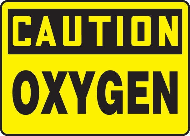 OSHA Caution Safety Sign: Oxygen 10" x 14" Accu-Shield 1/Each - MCHL658XP