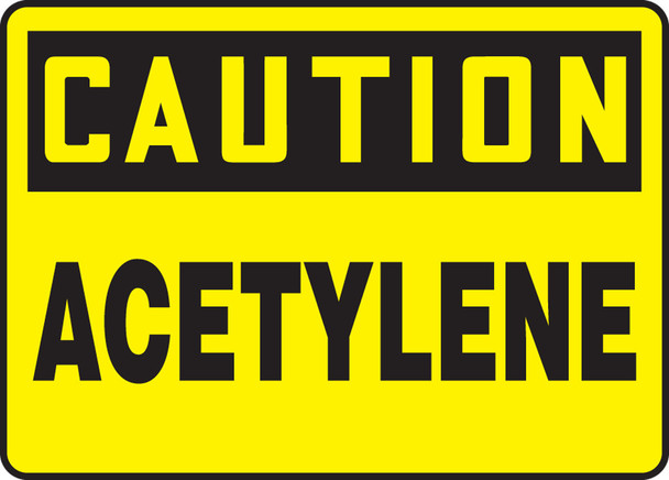 OSHA Caution Safety Sign: Acetylene 10" x 14" Aluma-Lite 1/Each - MCHL660XL