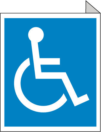 HANDICAPPED SYMBOL, FLANGED, 10X8, RIGID PLASTIC
