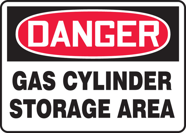 OSHA Danger Safety Sign: Gas Cylinder Storage Area 10" x 14" Aluminum / - MCPG003VA