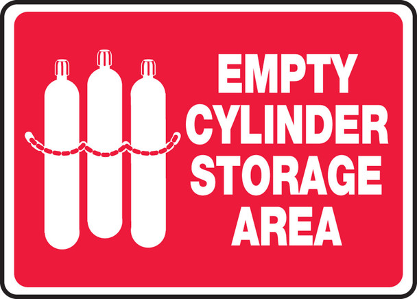 Safety Sign: Empty Cylinder Storage Area 10" x 14" Dura-Plastic 1/Each - MCPG510XT