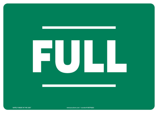 Safety Sign: Full 10" x 14" Accu-Shield 1/Each - MCPG523XP