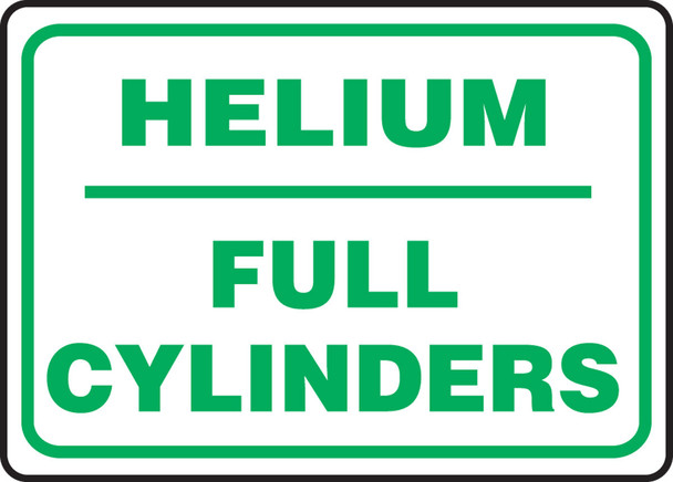 Safety Sign: Helium - Full Cylinders 10" x 14" Dura-Plastic 1/Each - MCPG538XT