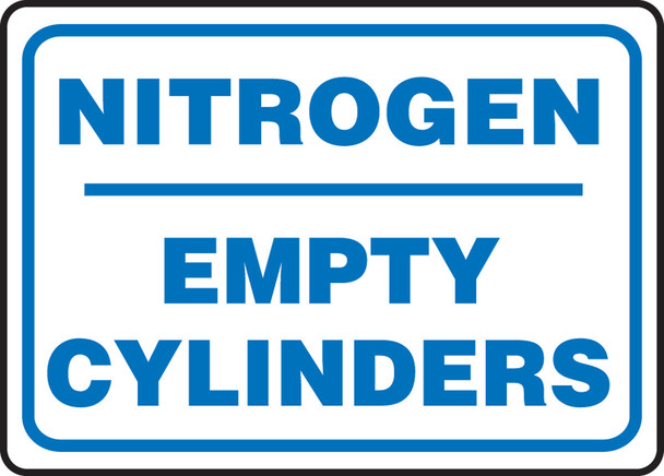 Safety Sign: Nitrogen - Empty Cylinders 10" x 14" Aluminum 1/Each - MCPG539VA