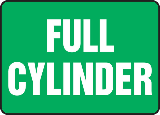 Safety Sign: Full Cylinder 7" x 10" Plastic / - MCPG593VP