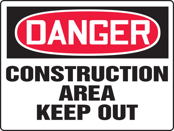 BIGSigns OSHA Danger Safety Sign: Construction Area - Keep Out 18" x 24" Aluma-Lite 1/Each - MCRT012XL