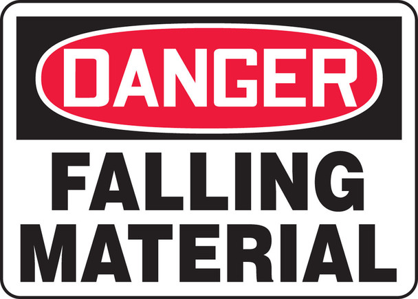 OSHA Danger Safety Sign: Falling Material 7" x 10" Plastic / - MCRT013VP