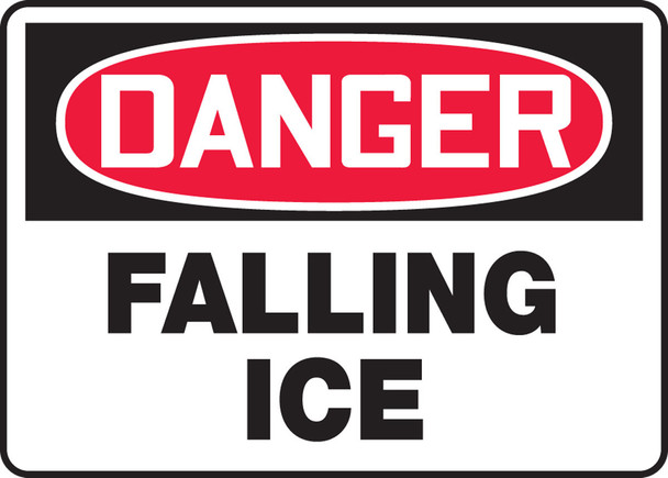 OSHA Danger Safety Sign: Falling Ice 10" x 14" Aluminum / - MCRT105VA