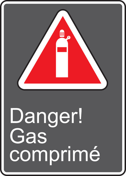 CSA Safety Sign: Danger! Gas Comprimé 14" x 10" Dura-Plastic 1/Each - MCSA115XT