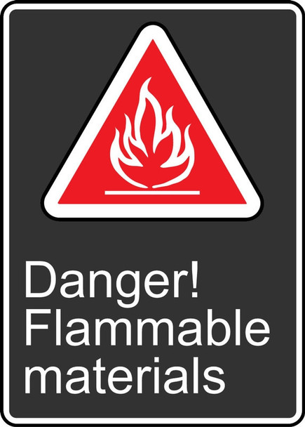Safety Sign: Danger! Flammable Materials English 14" x 10" Dura-Plastic 1/Each - MCSA140XT