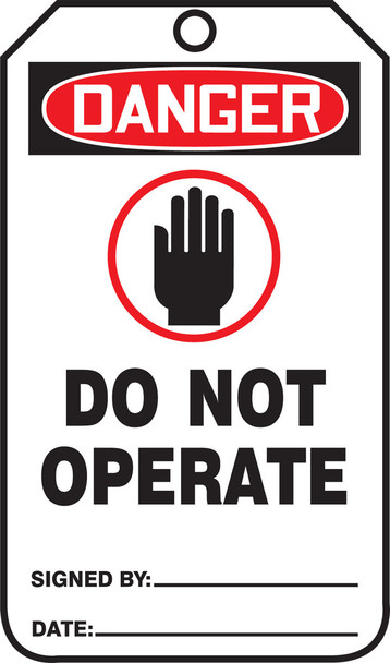 Safety Tag Standard Back A RP-Plastic 5/Pack - MDT001PTM