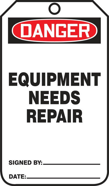 Safety Tag Standard Back B RP-Plastic 25/Pack - MDT013PTP