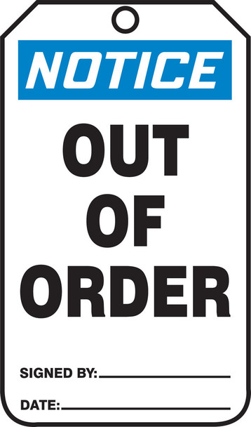 Safety Tag Standard Back B PF-Cardstock 25/Pack - MDT805CTP