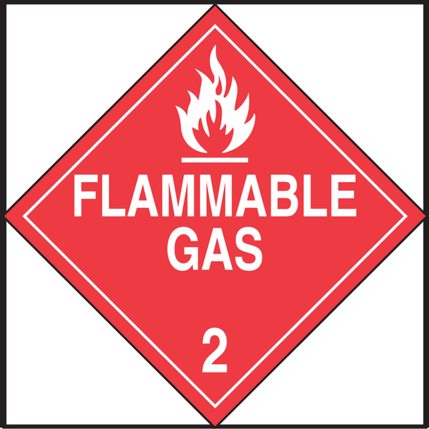 Special Placarding For Highway And Rail: Hazard Class 2 - Flammable Gas 15 1/4" x 15 1/4" Plastic 1/Each - MDTRHP03VP