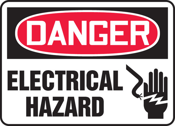 OSHA Danger Safety Sign: Electrical Hazard 7" x 10" Aluminum / - MELC017VA