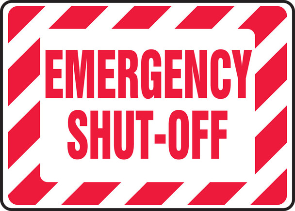 Safety Sign: Emergency Shut Off 7" x 10" Accu-Shield 1/Each - MELC522XP