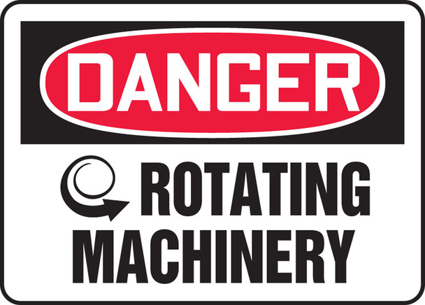 OSHA Danger Safety Sign - Rotating Machinery 10" x 14" Aluminum 1/Each - MEQM074VA