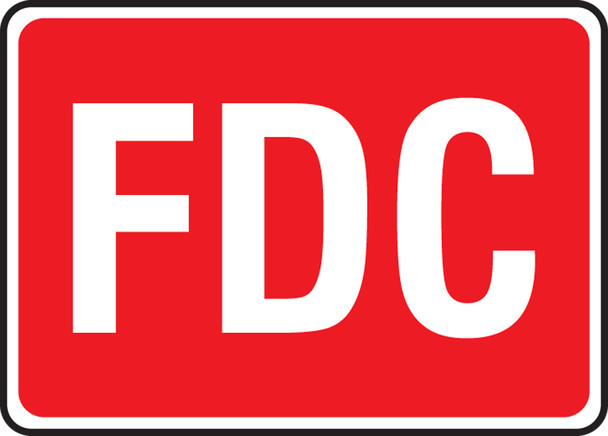 FDC Reflective Sign: FDC (White On Red) 10" x 14" Accu-Shield 1/Each - MEXG538XP