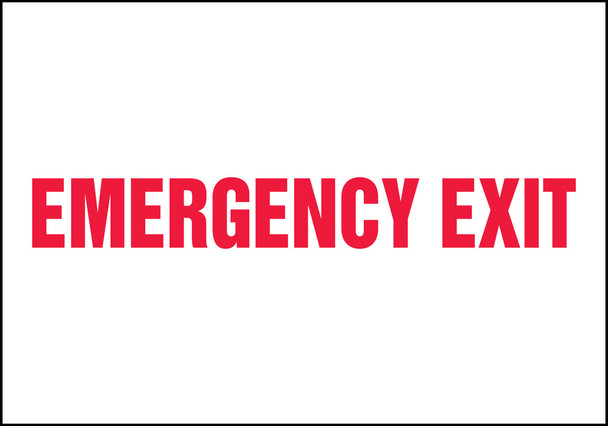 Safety Sign: Emergency Exit (Centered Text) 4" x 18" Plastic 1/Each - MEXT408VP