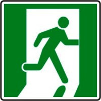 Emergency Exit Safety Sign 8" x 8" Dura-Plastic 1/Each - MEXT414XT