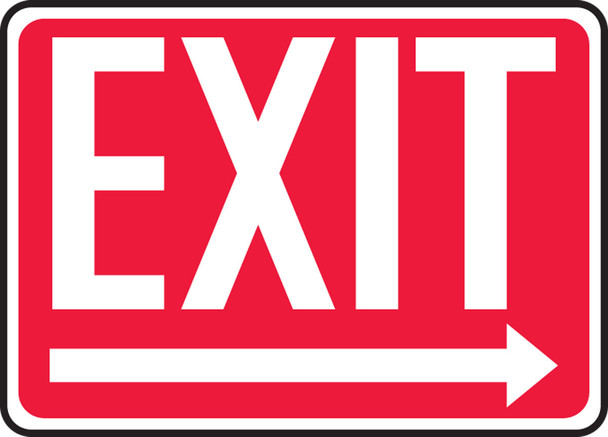 Safety Sign: Exit (right) 10" x 14" Dura-Plastic 1/Each - MEXT442XT