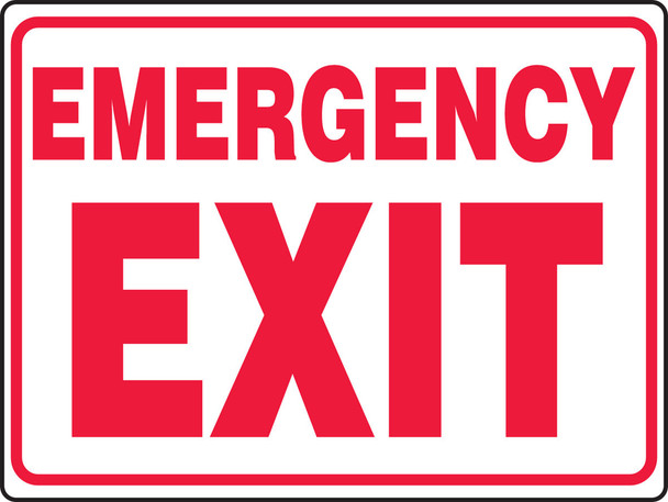 Safety Sign: Emergency Exit (Border) 18" x 24" Adhesive Vinyl 1/Each - MEXT548VS
