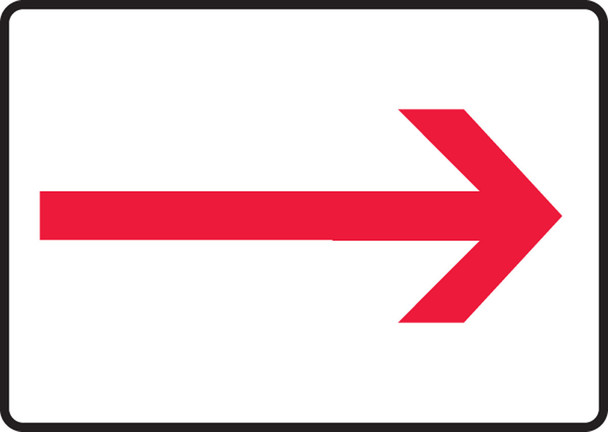 Safety Sign: Red Arrow (right) 7" x 10" Adhesive Dura-Vinyl / - MEXT556XV