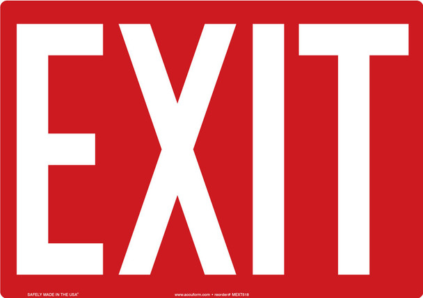 Safety Sign: Exit English 7" x 10" Dura-Plastic 1/Each - MEXT562XT