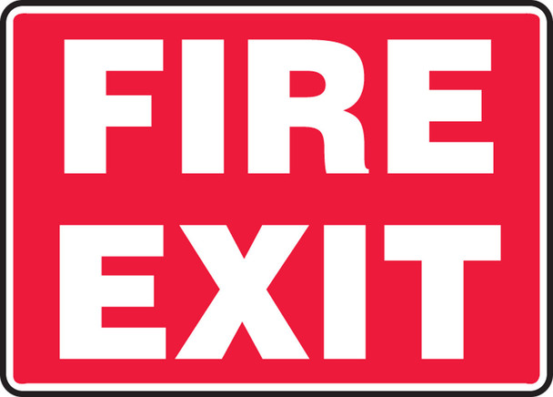 Safety Sign: Fire Exit (White Text On Red) 7" x 10" Adhesive Vinyl 1/Each - MEXT590VS
