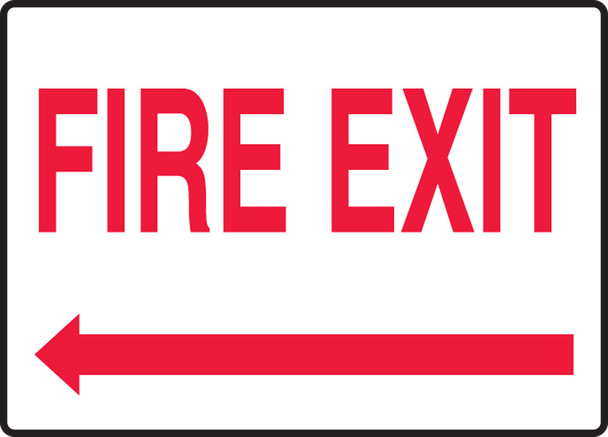Safety Sign: Fire Exit (Left Arrow) 7" x 10" Dura-Plastic 1/Each - MEXT592XT