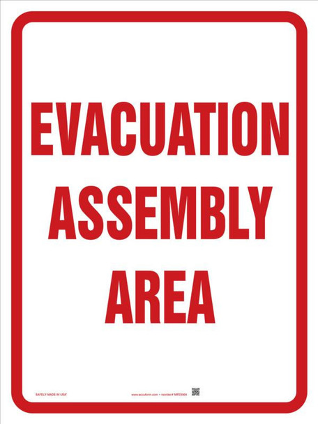 Safety Sign: Evacuation Assembly Area 24" x 18" Accu-Shield 1/Each - MFEX504XP